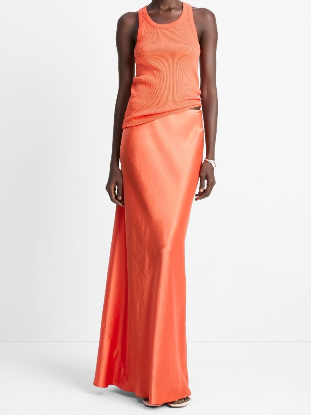 Vince Satin Maxi Skirt im Burnt Orchid XS
